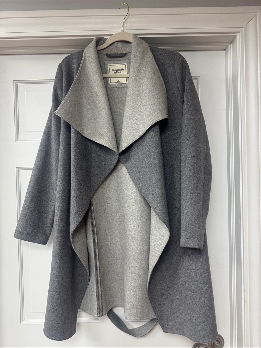 Abercrombie & Fitch Two-Tone Gray Reversible Draped Coat